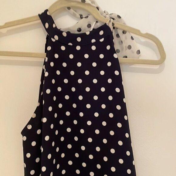 Zara Polka Dot Tie Neck Retro 60s Dress - Picture 3 of 5
